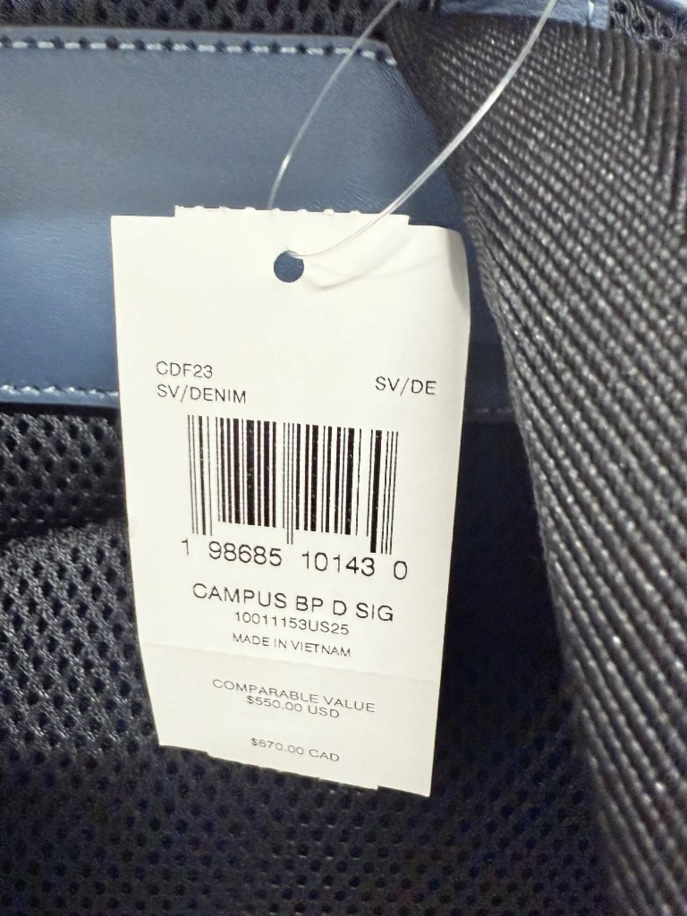 NWT Coach Taylor Backpack in Signature Denim CDF23 Silver/Denim